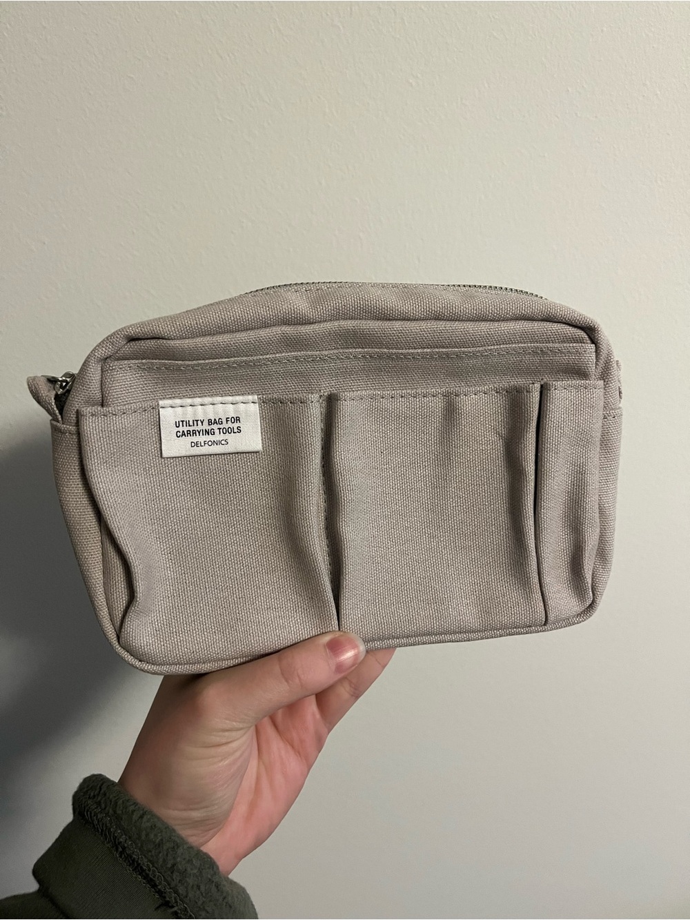 NWOT - Small Delfonics Utility Pouch in Light Gray